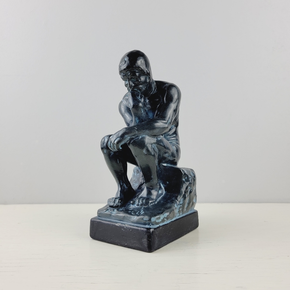 Rare Vintage Inarco Japan Resin “The Thinker” Man Rodin Statue Inspired Art Deco